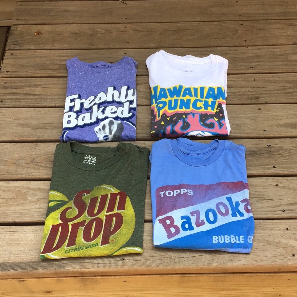 SALE!! Four Soft “Tee Luv” Novelty Medium Tees, Gently Used